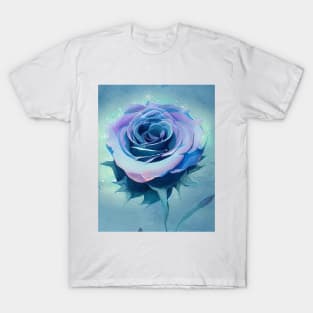 Cerulean-lila turquoise blue rose T-Shirt